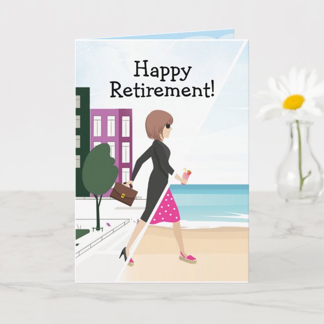 Happy Retirement! Vacation Theme Greeting Card (Small Plant)