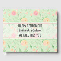 Happy Retirement Watercolor Floral Pattern