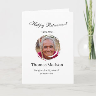 Happy retirement year name circle photo retired card