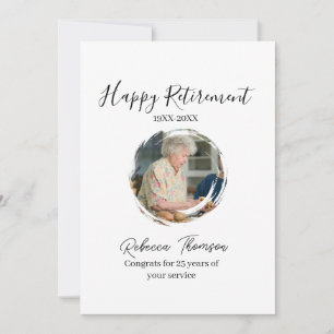 Happy retirement year name circle photo retired invitation