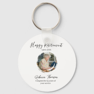Happy retirement year name circle photo retired key ring