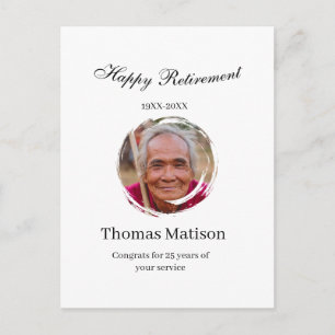 Happy retirement year name circle photo retired postcard
