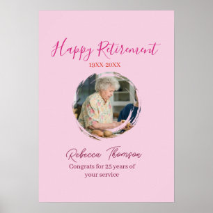 Happy retirement year name circle photo retired poster