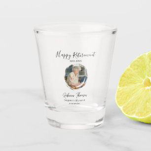 Happy retirement year name circle photo retired shot glass