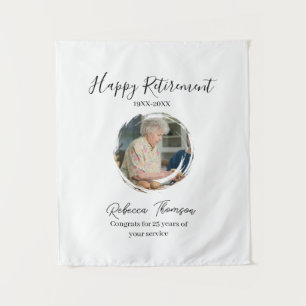 Happy retirement year name circle photo retired tapestry