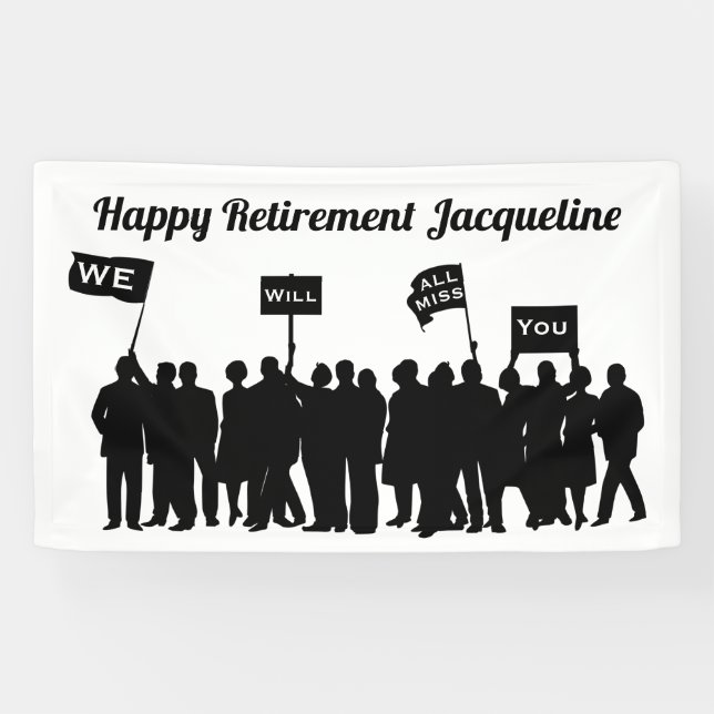 Happy Retirement Your Text and Background Colour Banner (Horizontal)