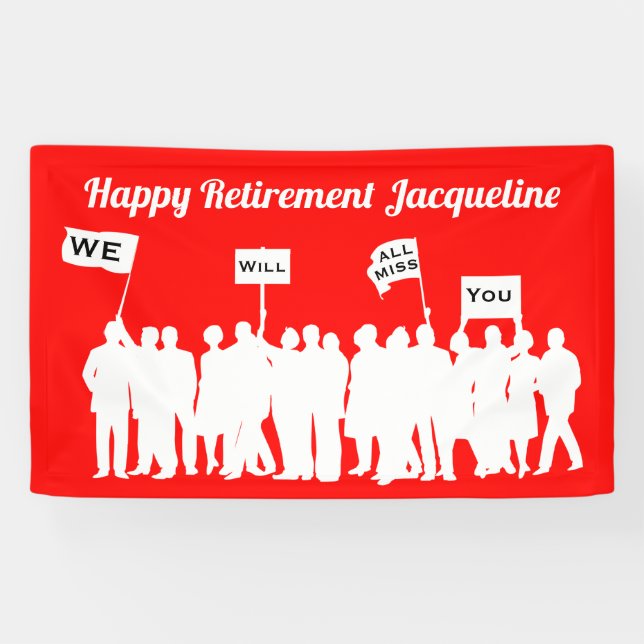 Happy Retirement Your Text and Background Colour Banner (Horizontal)