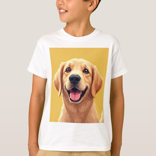 Happy Retriever Kids' T-Shirt (Front)