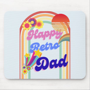 Happy Retro Dad Mouse Mat