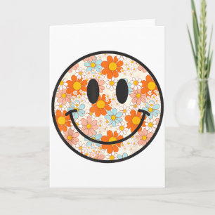 Happy Retro Daisy Smile Face Preppy Aesthetic Men Card