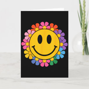 Happy Retro Daisy Smile Face Preppy Aesthetic Men  Card