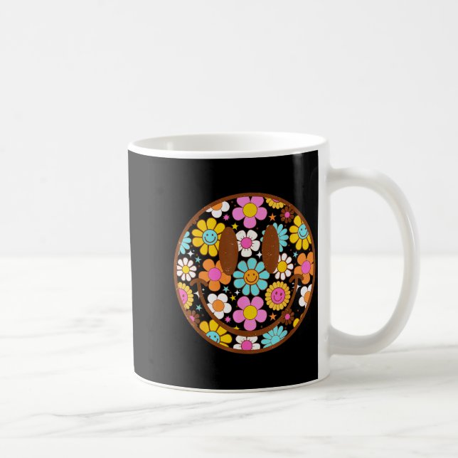 Happy Retro Daisy Smile Face Preppy Aesthetic Men  Coffee Mug (Right)