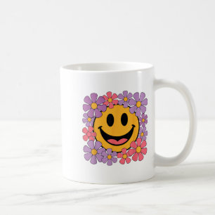 Happy Retro Daisy Smile Face Preppy Aesthetic Men  Coffee Mug