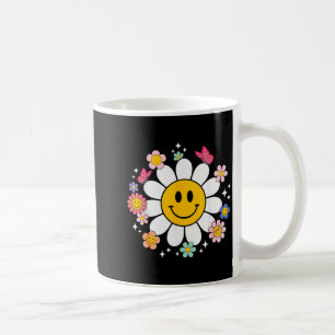 Happy Retro Daisy Smile Face Preppy Aesthetic Men  Coffee Mug