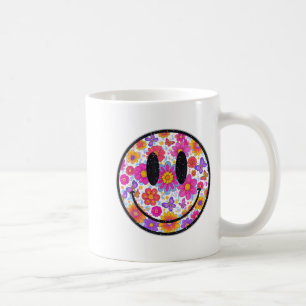 Happy Retro Daisy Smile Face Preppy Aesthetic Men  Coffee Mug