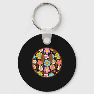 Happy Retro Daisy Smile Face Preppy Aesthetic Men Key Ring
