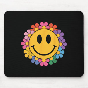 Happy Retro Daisy Smile Face Preppy Aesthetic Men Mouse Mat