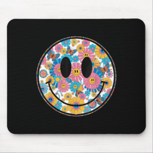Happy Retro Daisy Smile Face Preppy Aesthetic Men Mouse Mat