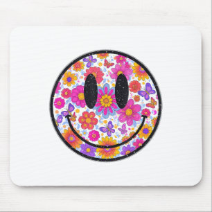 Happy Retro Daisy Smile Face Preppy Aesthetic Men Mouse Mat