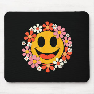 Happy Retro Daisy Smile Face Preppy Aesthetic Men Mouse Mat