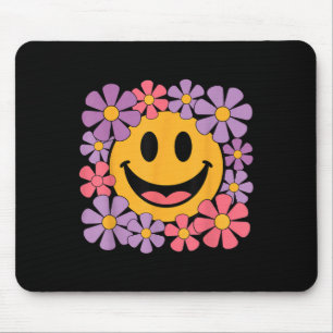 Happy Retro Daisy Smile Face Preppy Aesthetic Men Mouse Mat