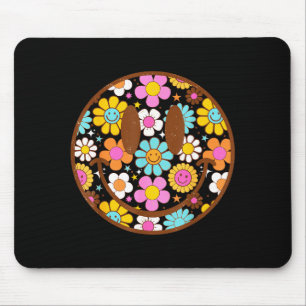 Happy Retro Daisy Smile Face Preppy Aesthetic Men Mouse Mat