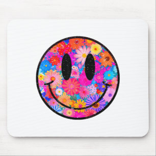 Happy Retro Daisy Smile Face Preppy Aesthetic Men Mouse Mat
