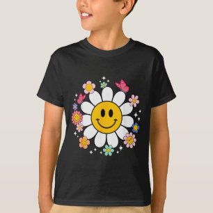 Happy Retro Daisy Smile Face Preppy Aesthetic Men  T-Shirt