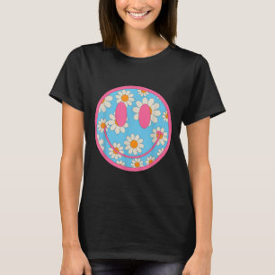 Happy Retro Daisy Smile Face Preppy Aesthetic Men  T-Shirt