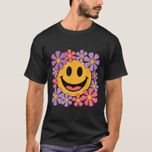 Happy Retro Daisy Smile Face Preppy Aesthetic Men  T-Shirt