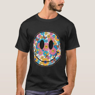 Happy Retro Daisy Smile Face Preppy Aesthetic Men  T-Shirt