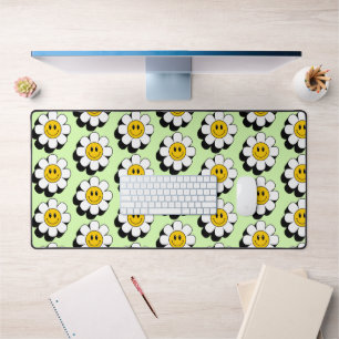 Happy Retro Flower Desk Mat