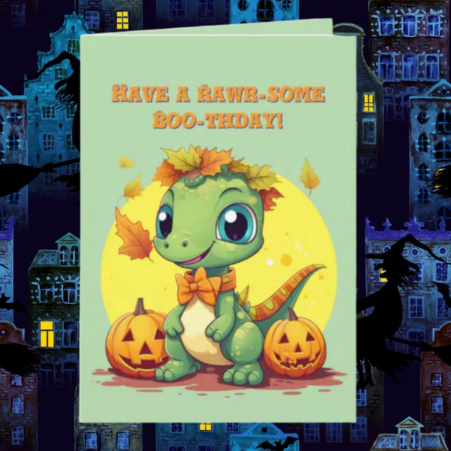 Happy Roar Some Cute Dino photo Halloween cards (Creator Uploaded)