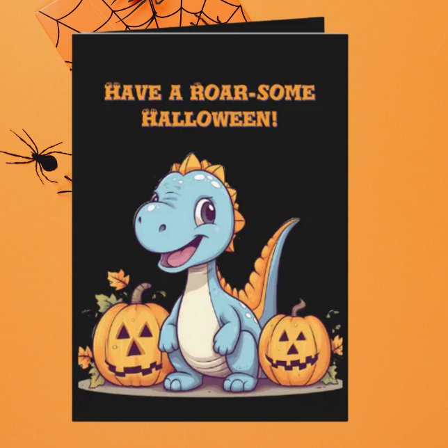 Happy Roar Some Cute Dino photo Halloween cards (Creator Uploaded)