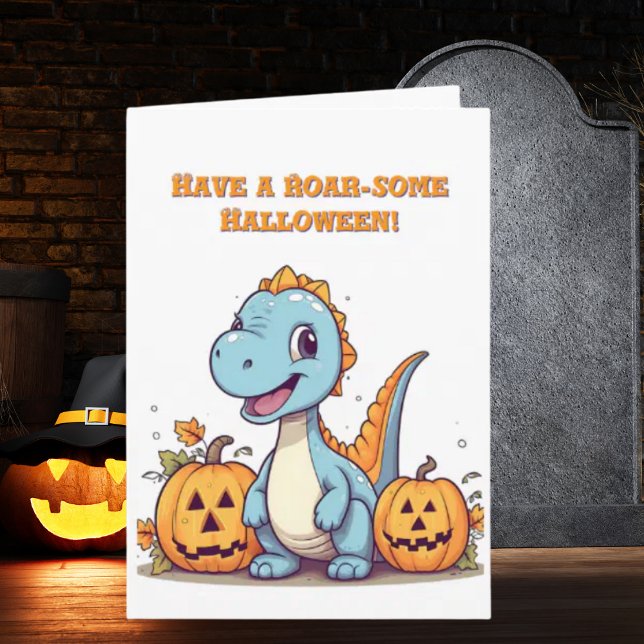 Happy Roar Some Cute Dino photo Halloween cards (Creator Uploaded)