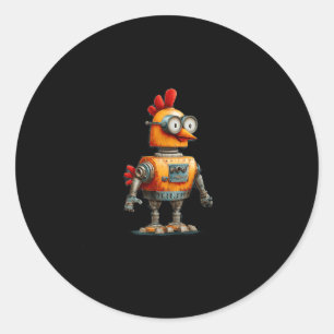 Happy Robot Chicken With Ai For Smart Robots Lover Classic Round Sticker