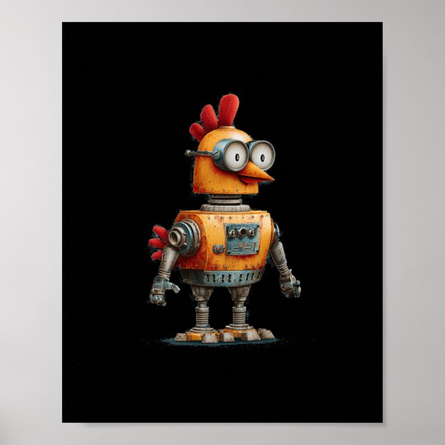 Happy Robot Chicken With Ai For Smart Robots Lover Poster (Front)