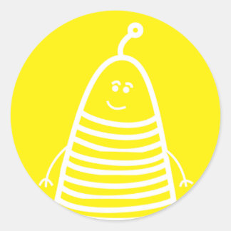 Happy Robot emotion sticker! Classic Round Sticker