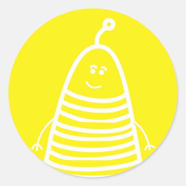 Happy Robot emotion sticker! Classic Round Sticker (Front)