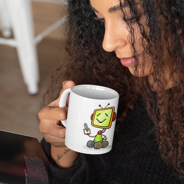 Happy Robot On Wheels Mug (Creator Uploaded)