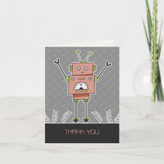 Happy Robot & Springs Thank You Note Card
