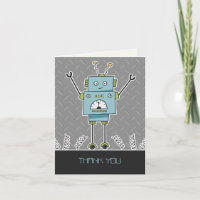 Happy Robot & Springs Thank You Note Card