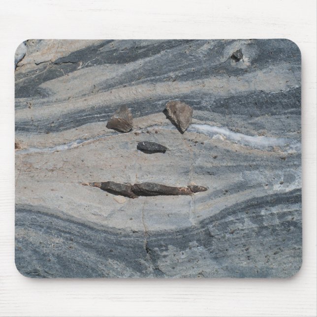 Happy Rock Face Mouse Mat (Front)