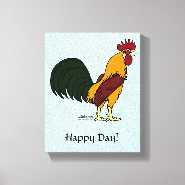 Happy Rooster Canvas Print (Front)