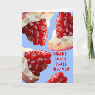 Happy Rosh Hashanah for Daughter, Pomegranate Holiday Card