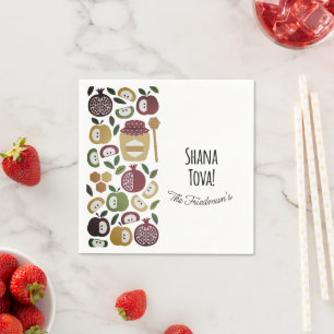 Happy Rosh Hashanah Fun Icons Shanah Tova Name Napkin