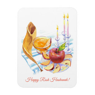 Happy Rosh Hashanah! Hand drawn art Magnet