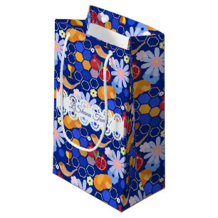 Happy Rosh Hashanah Jewish New Year Floral Pattern Small Gift Bag