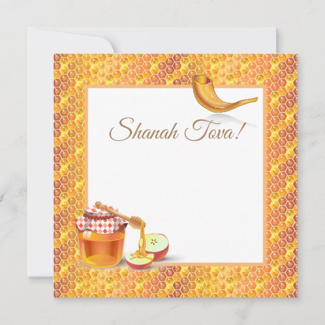 Happy Rosh Hashanah Jewish New Year Greeting Card (Front)