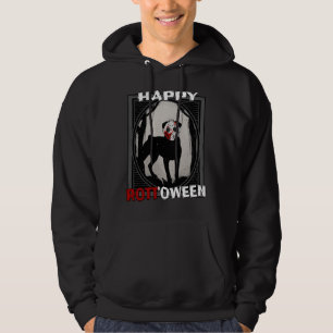 Happy Rottoween  Rottweiler In Hockey Mask Hallowe Hoodie